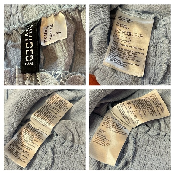 Divided H & M Women’s S Crop Top Baby Blue Gauzy Gathered Cozy Soft Trendy - Picture 10 of 12